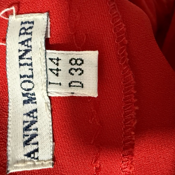 Anna Molinari  vintage 1940 Scarlet and Charcoal Maxi Dress - Picture 6 of 6